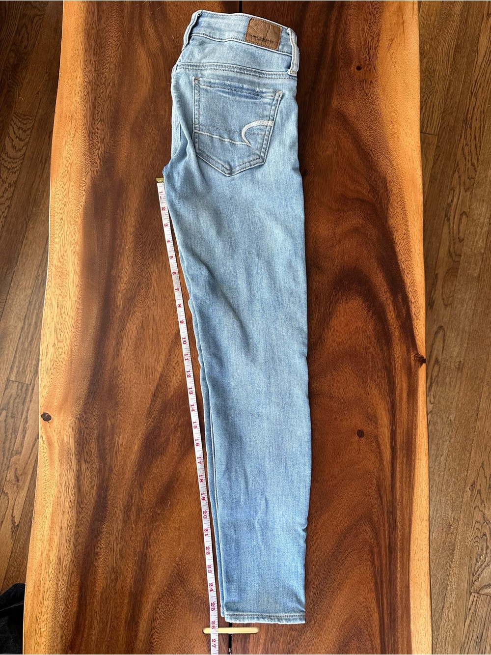 American Eagle Super Super Stretch Light Wash Skinny Jeans 0 Short - Picture 6 of 9